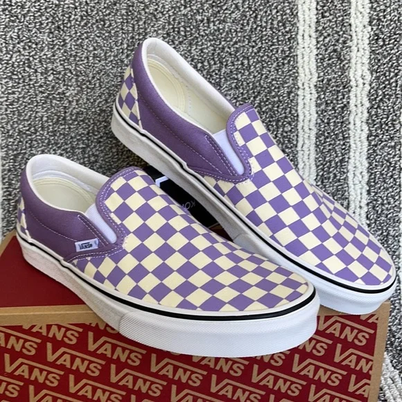 Vans Classic Slip-On Checkerboard Chalk Violet/True White MENS